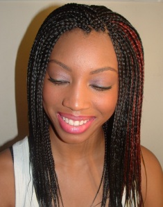 Single plaits with extensions at World of Braiding